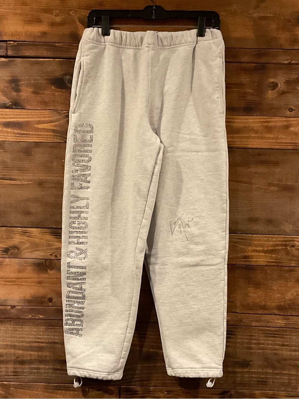 LACE BY TANAYA Luxury Brand “ABUNDANT & HIGHLY FAVORED" Joggers Womens Sz Large